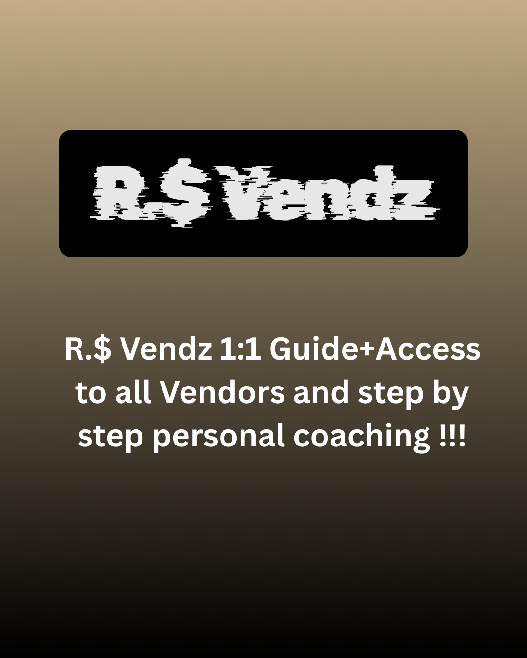 R.$ Vendz 1:1 Guide + Access to all Vendors/Coaching